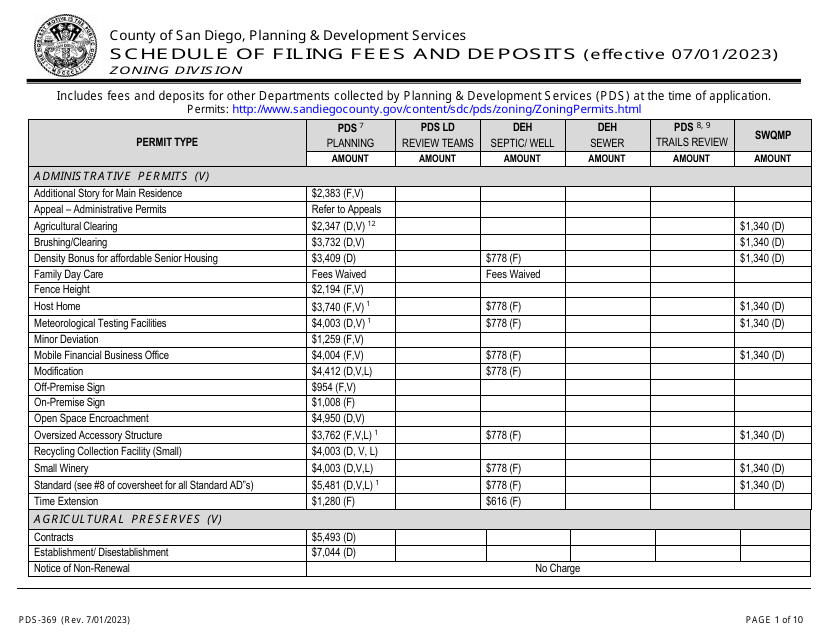 Form PDS-369  Printable Pdf