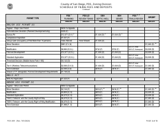 Form PDS-369 Schedule of Filing Fees and Deposits - County of San Diego, California, Page 4