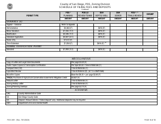 Form PDS-369 Schedule of Filing Fees and Deposits - County of San Diego, California, Page 8