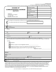Form PTO/AIA/122 Change of Correspondence Address Application