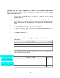 Form 2F-P-466 Ex Parte Petition for an Hrs 586 Temporary Restraining Order - Hawaii, Page 6
