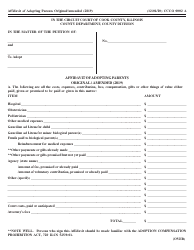 Form CCCO0002 Affidavit of Adopting Parents Original/Amended (2819) - Cook County, Illinois