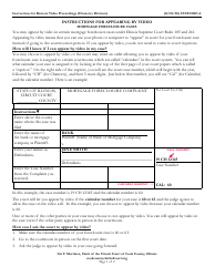 Form CCCH0003 Instructions for Appearing by Video Mortgage Foreclosure Cases - Cook County, Illinois