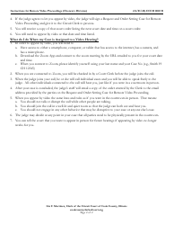 Form CCCH0003 Instructions for Appearing by Video Mortgage Foreclosure Cases - Cook County, Illinois, Page 2