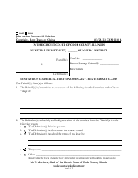 Document preview: Form CCM0020 Joint Action Commercial Eviction Complaint - Rent/Damage Claims - Cook County, Illinois