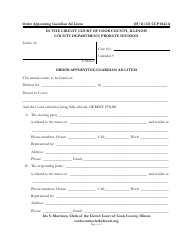 Document preview: Form CCP0242 Order Appointing Guardian Ad Litem - Cook County, Illinois