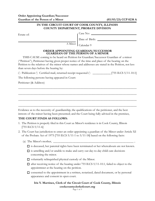 Form CCP0238  Printable Pdf