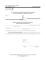 Document preview: Form CCP0236 Order Allowing Petitioner to Obtain Minor's Birth Certificate - Cook County, Illinois