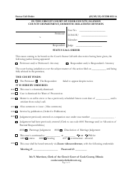 Document preview: Form CCDR0121 Status Call Order - Cook County, Illinois