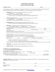 Document preview: Utah Life & Annuity Group Questionnaire - Utah