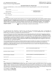 Document preview: Form BOEM-1123 Designation of Operator