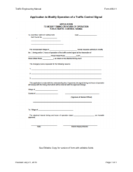 Document preview: Form 496-11 Application to Modify Operation of a Traffic Control Signal - Ohio