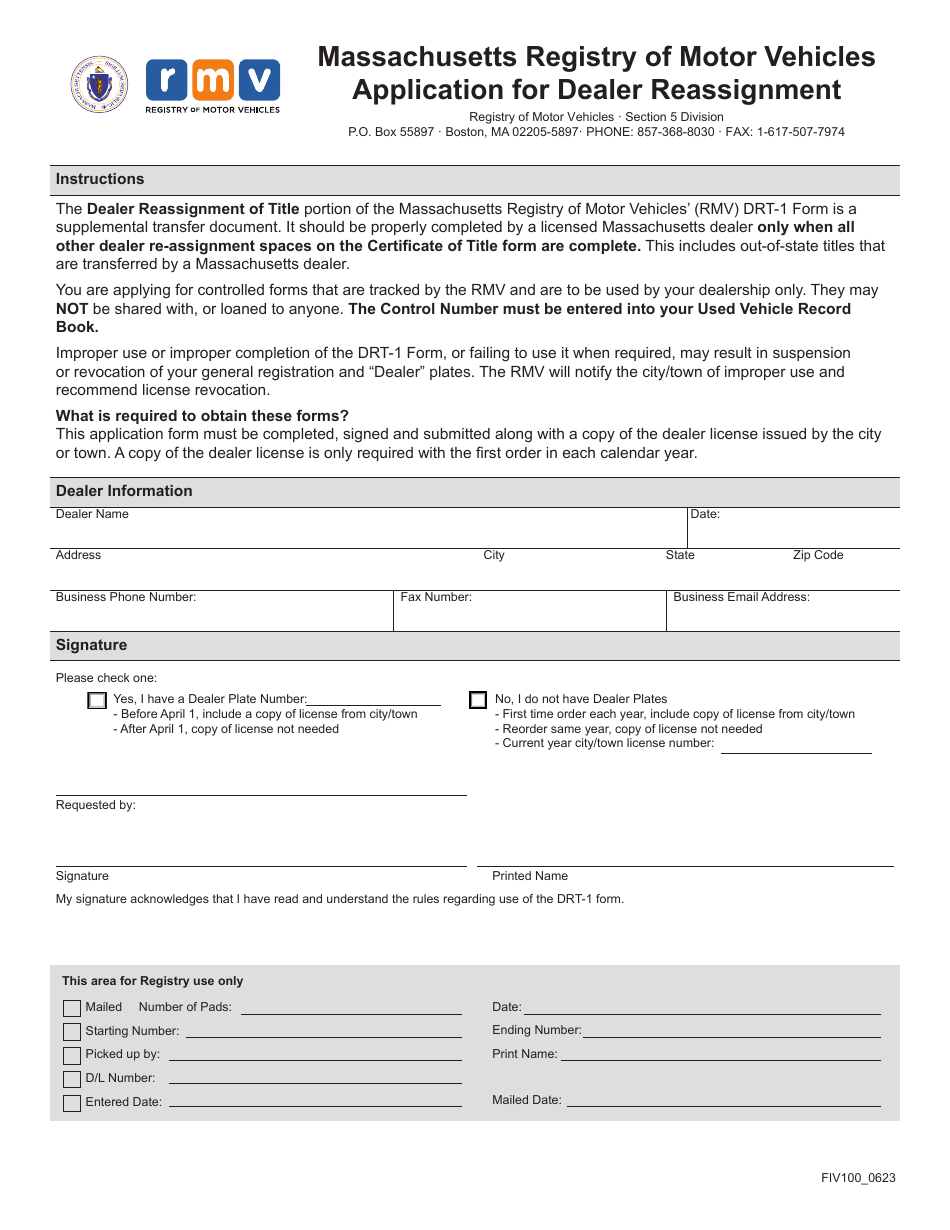 Form Fiv100 Fill Out Sign Online And Download Fillable Pdf Massachusetts Templateroller