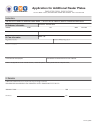 Document preview: Form FIV111 Application for Additional Dealer Plates - Massachusetts
