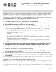 Document preview: Form FIV104 Application for Repair Registration - Massachusetts