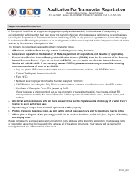 Document preview: Form FIV106 Application for Transporter Registration - Massachusetts