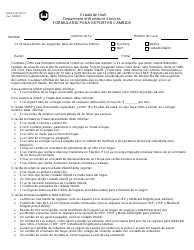 Document preview: Formulario DWS-ESD475-SP Formulario Para Reportar Cambios - Utah (Spanish)