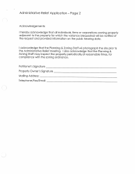 Administrative Relief Application - Stanly County, North Carolina, Page 2