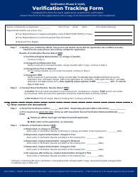 Document preview: Verification Tracking Form - Arizona