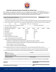 Document preview: Informal Catering Contract Checklist - Arizona