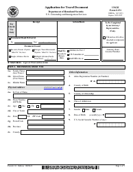 Document preview: USCIS Form I-131 Application for Travel Document