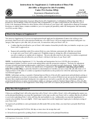 Document preview: Instructions for USCIS Form I-485 Supplement J Confirmation of Bona Fide Job Offer or Request for Job Portability Under Ina Section 205(J)