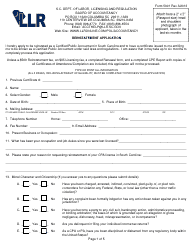Form 5001 Reinstatement Application - South Carolina, Page 2