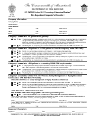 Document preview: Form FP-310 Fire Department Inspector's Checklist I - Massachusetts