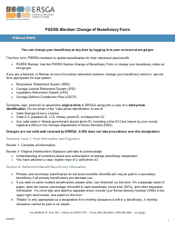 Document preview: Form B9-PRS Psers Member Change of Beneficiary Form - Georgia (United States)