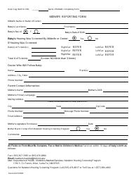 Document preview: Midwife Reporting Form - New Mexico