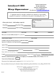 Document preview: Breath Alcohol Key Operator Training Request - New Mexico