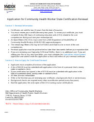 Document preview: Application for Community Health Worker State Certification Renewal - New Mexico