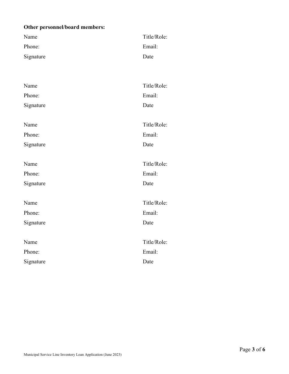 Vermont Drinking Water State Revolving Fund (Dwsrf) Service Line Inventory Loan Application - Municipal Water System Version - Vermont, Page 3