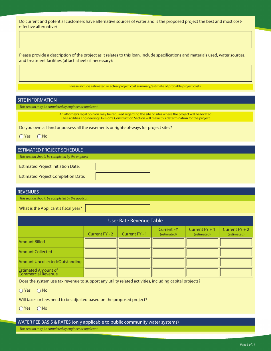 Funding Application - State Revolving Loan Programs - Vermont, Page 3