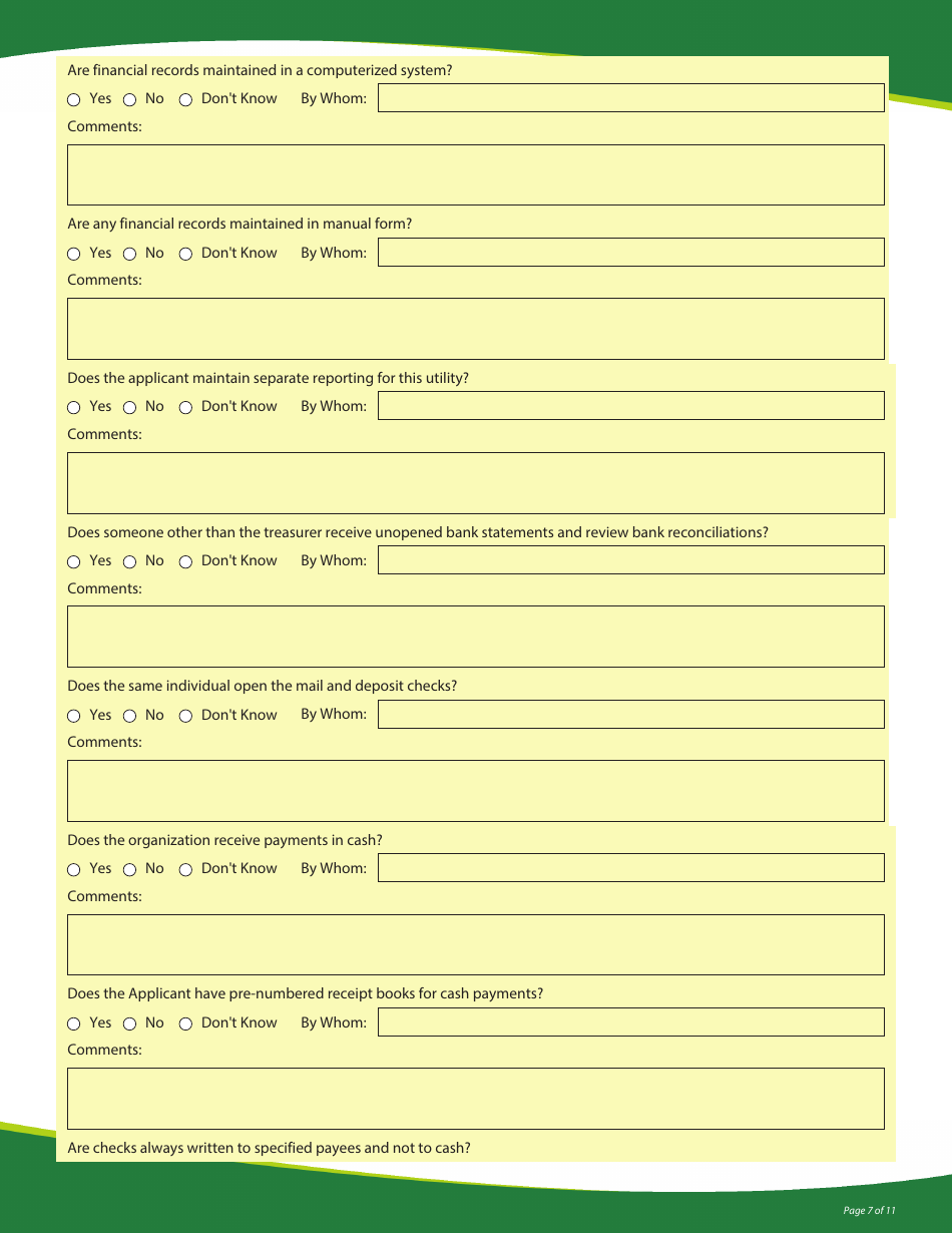 Funding Application - State Revolving Loan Programs - Vermont, Page 7