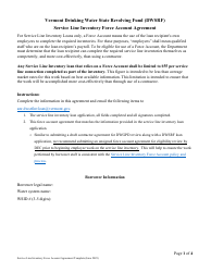 Document preview: Vermont Drinking Water State Revolving Fund (Dwsrf) Service Line Inventory Force Account Agreement - Vermont