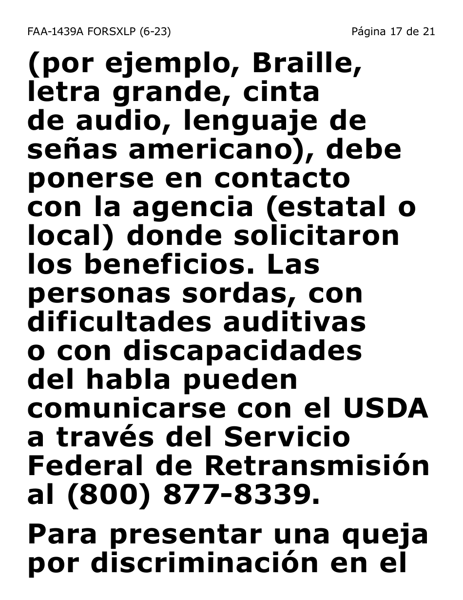 Formulario FAA-1439A-SXLP Declaracion De Sueldo De Empleo Por Cuenta Propia (Letra Extra Grande) - Arizona (Spanish), Page 17
