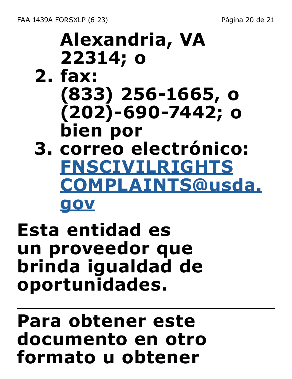 Formulario FAA-1439A-SXLP Declaracion De Sueldo De Empleo Por Cuenta Propia (Letra Extra Grande) - Arizona (Spanish), Page 20