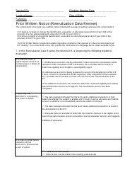 Document preview: Prior Written Notice (Reevaluation Data Review) - Georgia (United States)