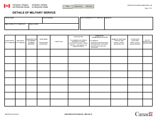 Document preview: Form IMM5546 Details of Military Service - Canada
