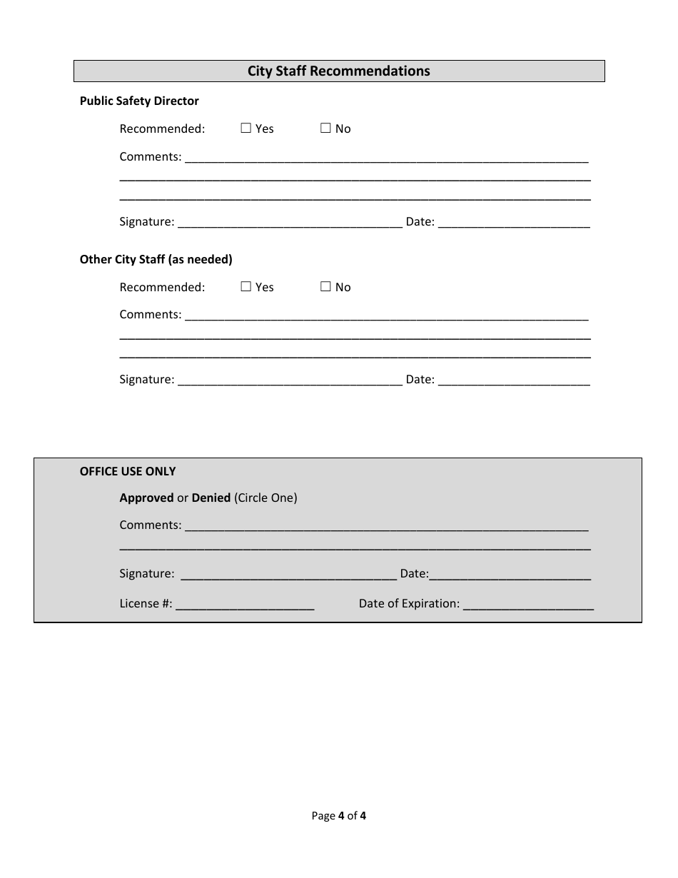 Transient Merchant, Peddler,  Solicitor License Application - City of Ionia, Michigan, Page 4