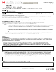 Document preview: Forme IMM0008 Annexe 2 Refugies Hors Canada - Canada (French)