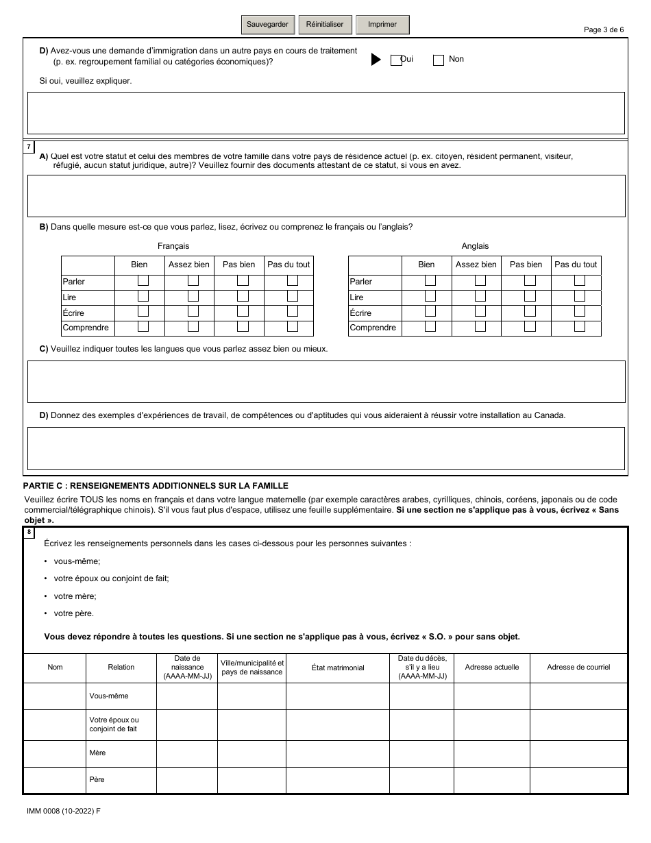 Forme Imm0008 Annexe 2 Fill Out Sign Online And Download Fillable Pdf Canada French 1541