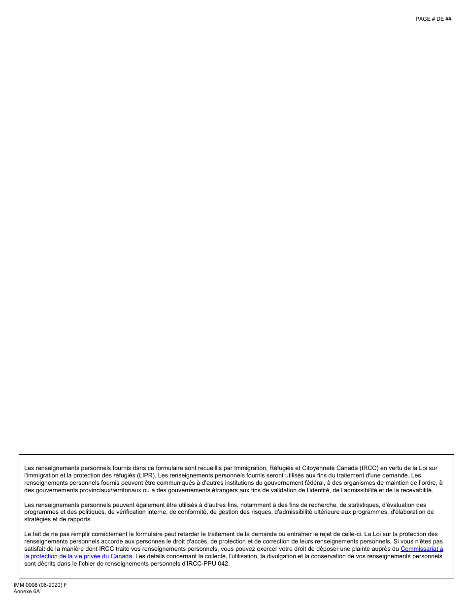 Forme IMM0008 Agenda 6A Gens Daffaires Immigrants - Travailleurs Autonomes - Canada (French), Page 5