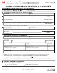 Document preview: Forme CIT0058 Demande De Recherche Dans Les Dossiers De La Citoyennete - Canada (French)