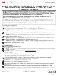 Forme IMM0163 List De Controle DES Documents Pour Un Permis De Travail Pour Les Candidats Au Programme D&#039;immigration Au Canada Atlantique (Demandeurs Au Canada) - Canada (French)