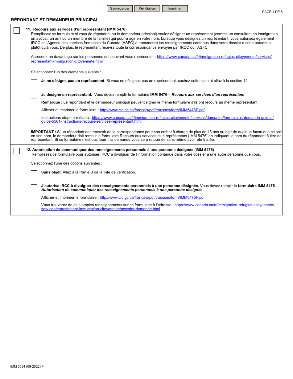 Forme IMM5534 Liste De Verification DES Documents - Enfant a Charge - Canada (French), Page 4