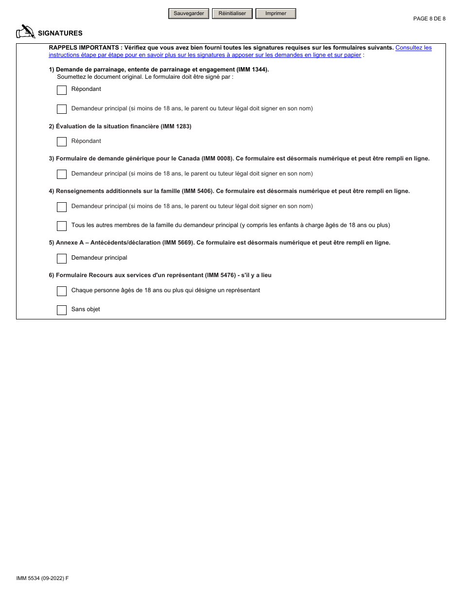 Forme IMM5534 Liste De Verification DES Documents - Enfant a Charge - Canada (French), Page 8