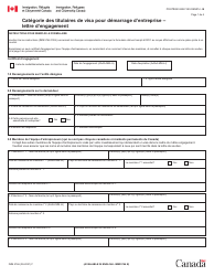 Forme IMM5766 Categorie DES Titulaires De Visa Pour Demarrage D&#039;entreprise - Lettre D&#039;engagement - Canada (French)