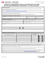 Forme IMM5766 Categorie DES Titulaires De Visa Pour Demarrage D&#039;entreprise - Lettre D&#039;engagement - Canada (French), Page 5